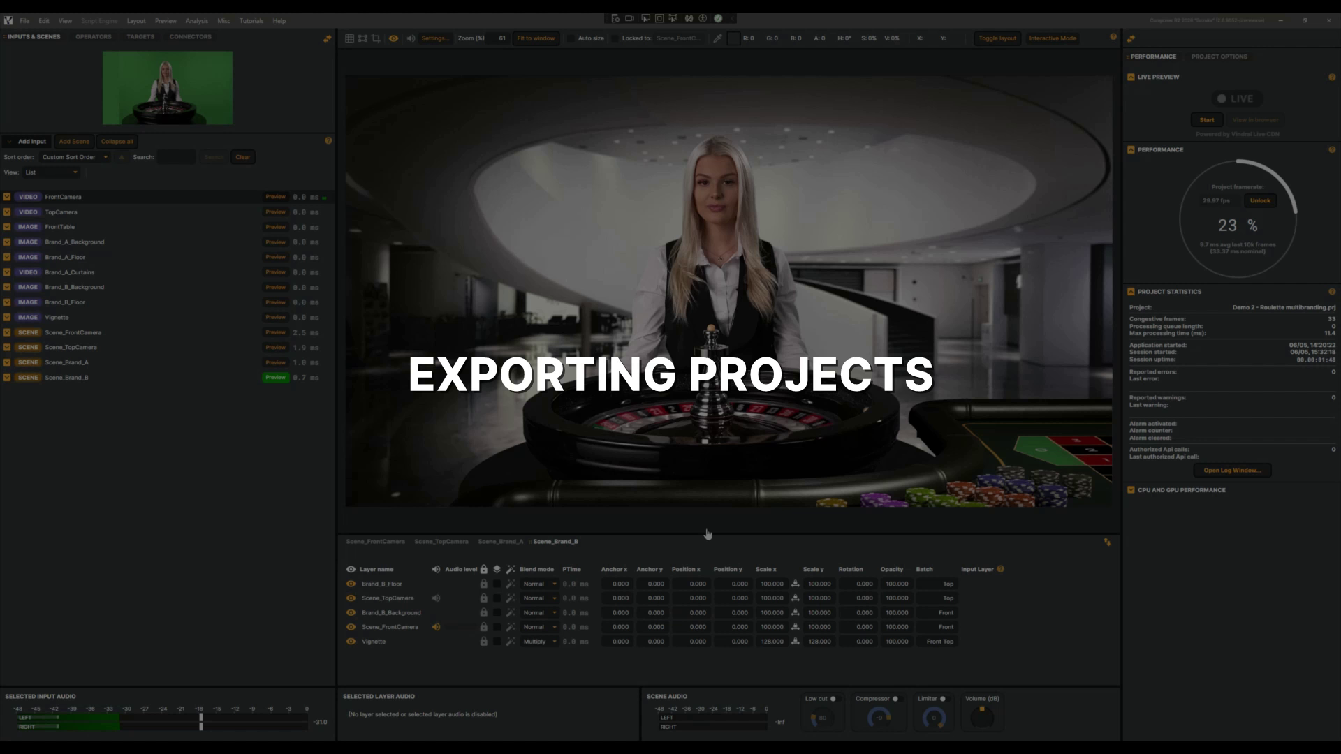 Exporting projects