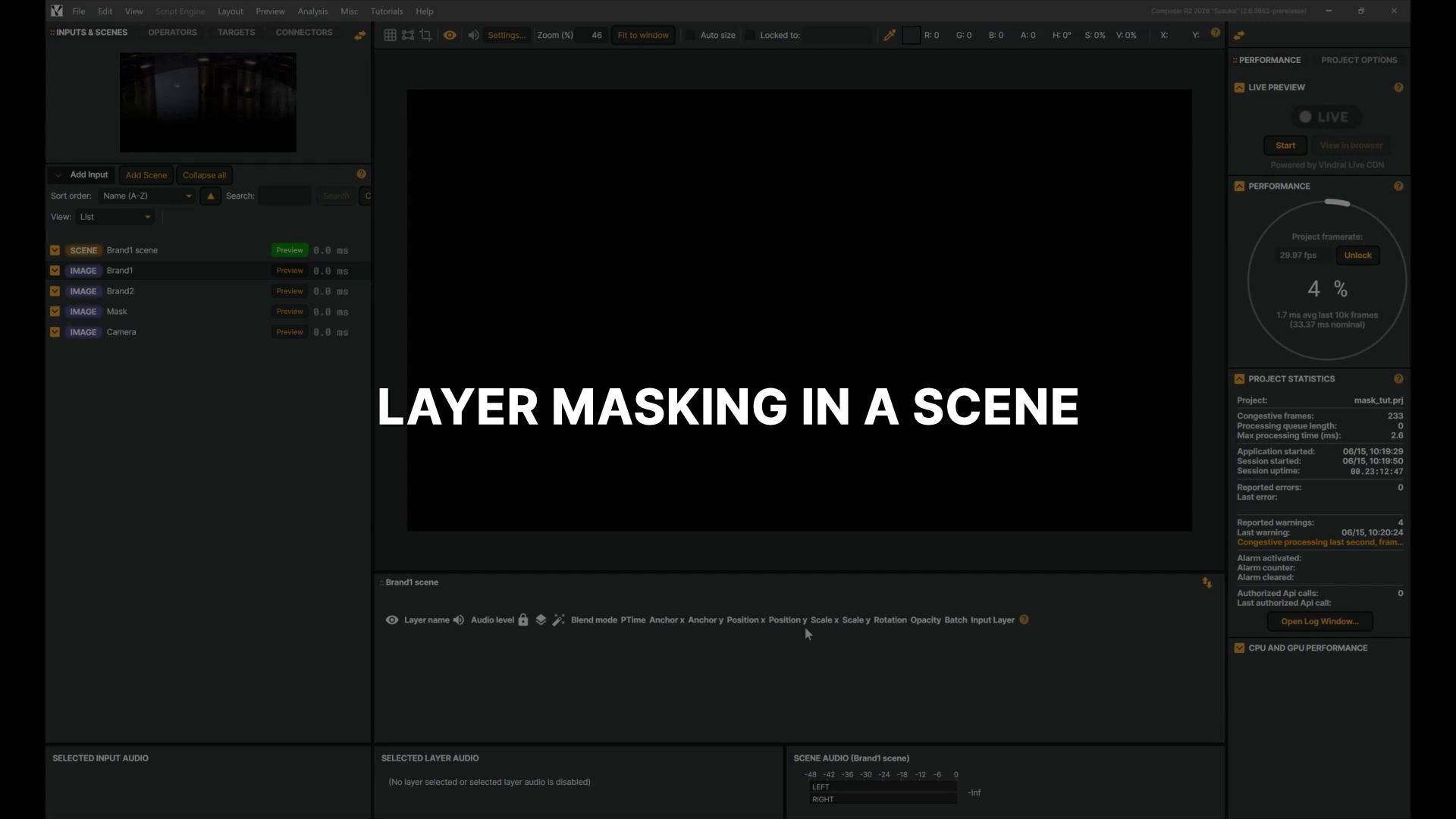 Layer masking in a scene
