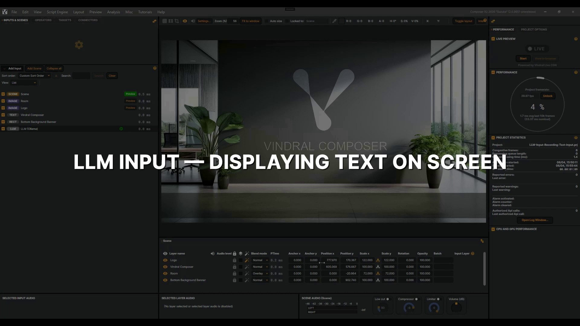 LLM Input - Displaying Text On Screen