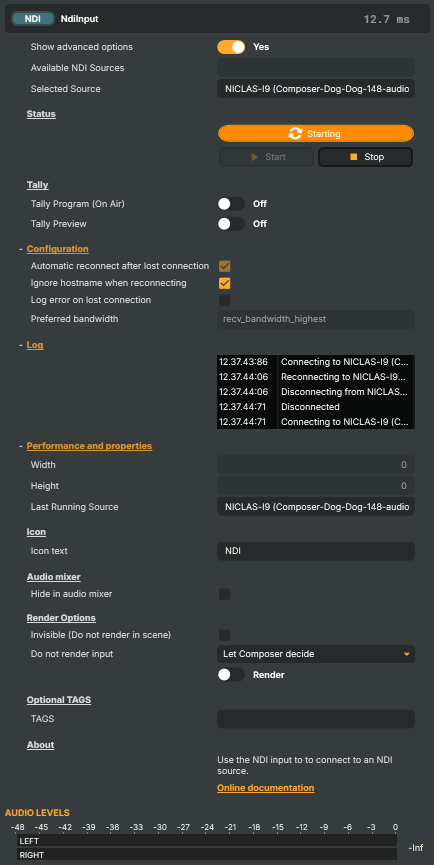 NDI input