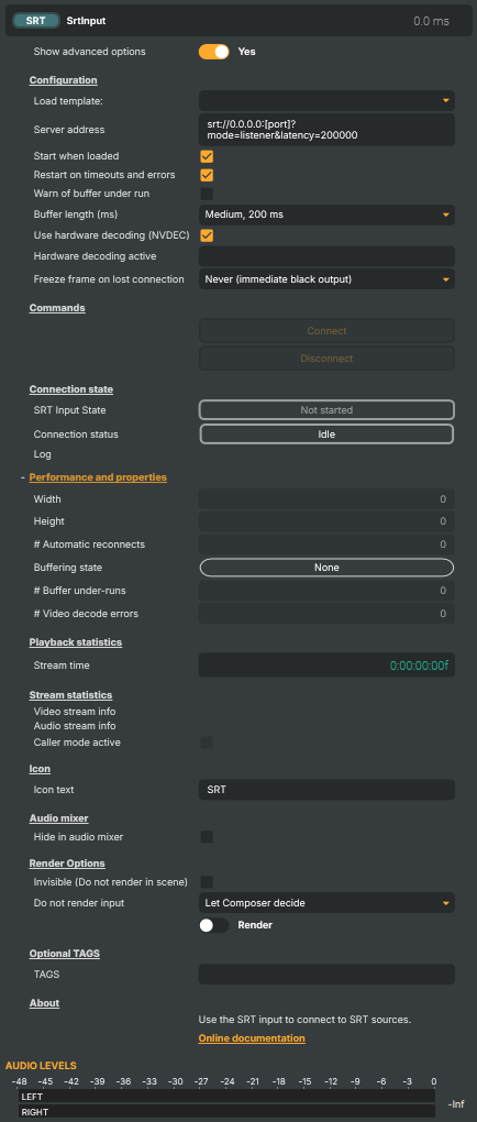 SRT input
