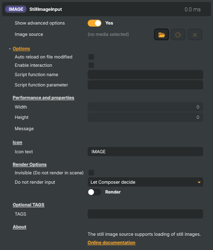 Still image input