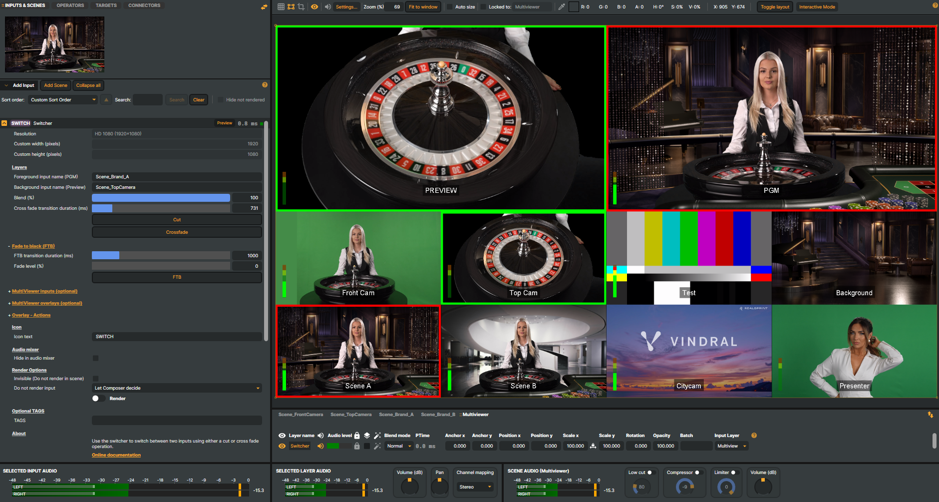 Switcher panel with Multiviewer enabled