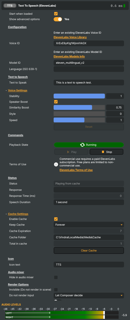 Text To Speech interface