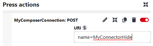 URL bound to MyConnectorHide