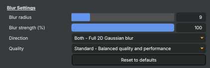 Blur Settings