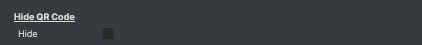 Hide QR Code