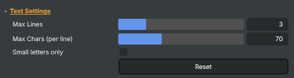 Text Settings