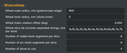 Wheel settings