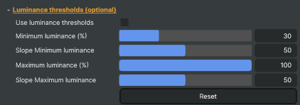 Luminance thresholds (optional)