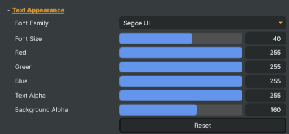 Text Appearance