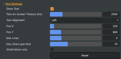 Text Settings
