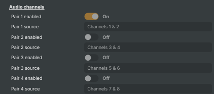 Audio channels