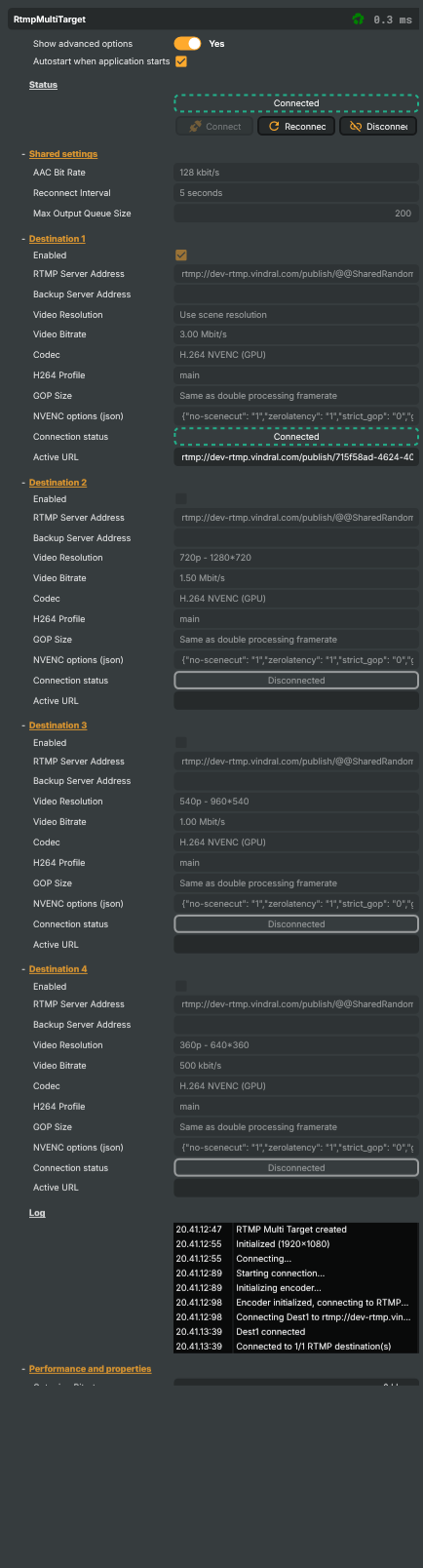 RTMP Target (Multi scaler)
