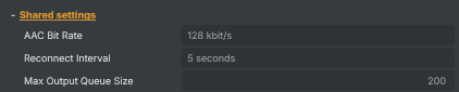 Shared settings
