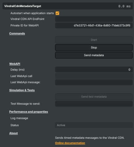 Vindral CDN Metadata Target