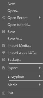 File menu