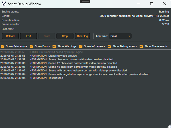 Script Debug Window