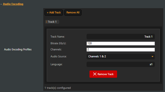 Audio Track Parameters