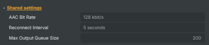 Shared settings