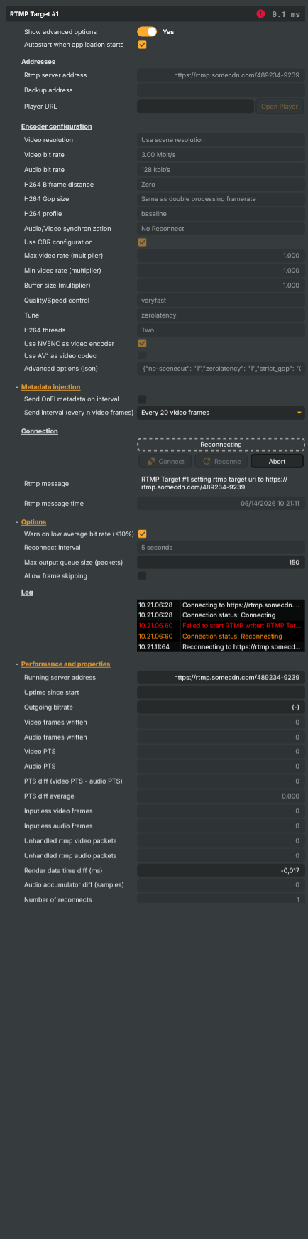 RTMP Target
