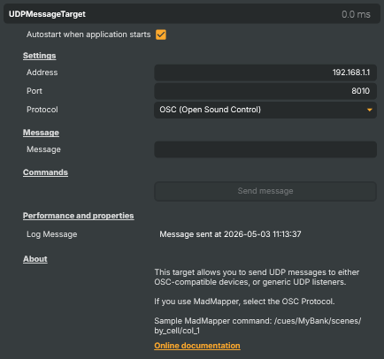 UDP Message Target