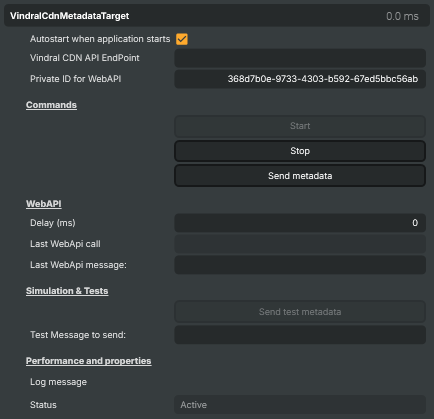 Vindral CDN Metadata Target