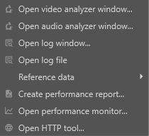 Analysis menu