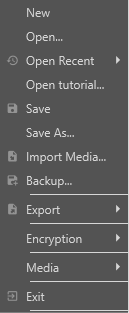 File menu