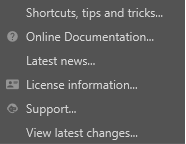 Help menu