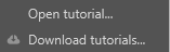 Tutorials menu