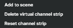 Audio-mixer strip context menu