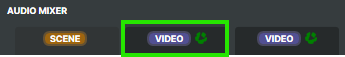 Toggle buttons at the top of each mixer strip