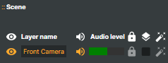 Per-layer speaker icon and controls