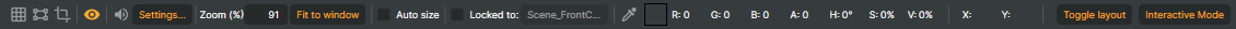 Speaker icon in the scene view function area