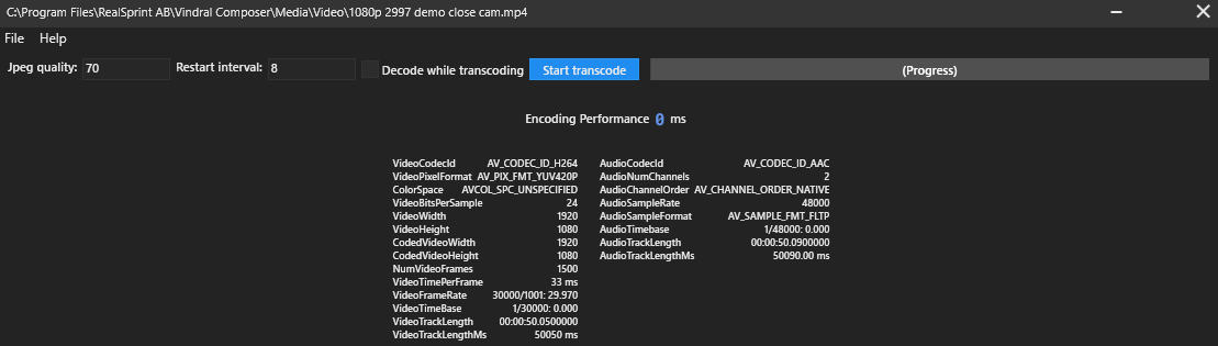 CAV Transcoder transcode-mode interface
