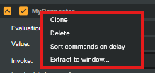 Connector right-click menu
