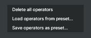Operators stack context menu