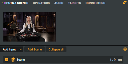 The "Add scene" button on the scene-tab bar