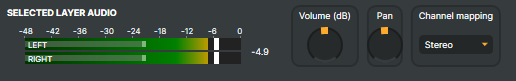 Layer audio VU meter