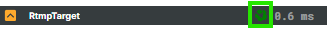 A running target's status indicator